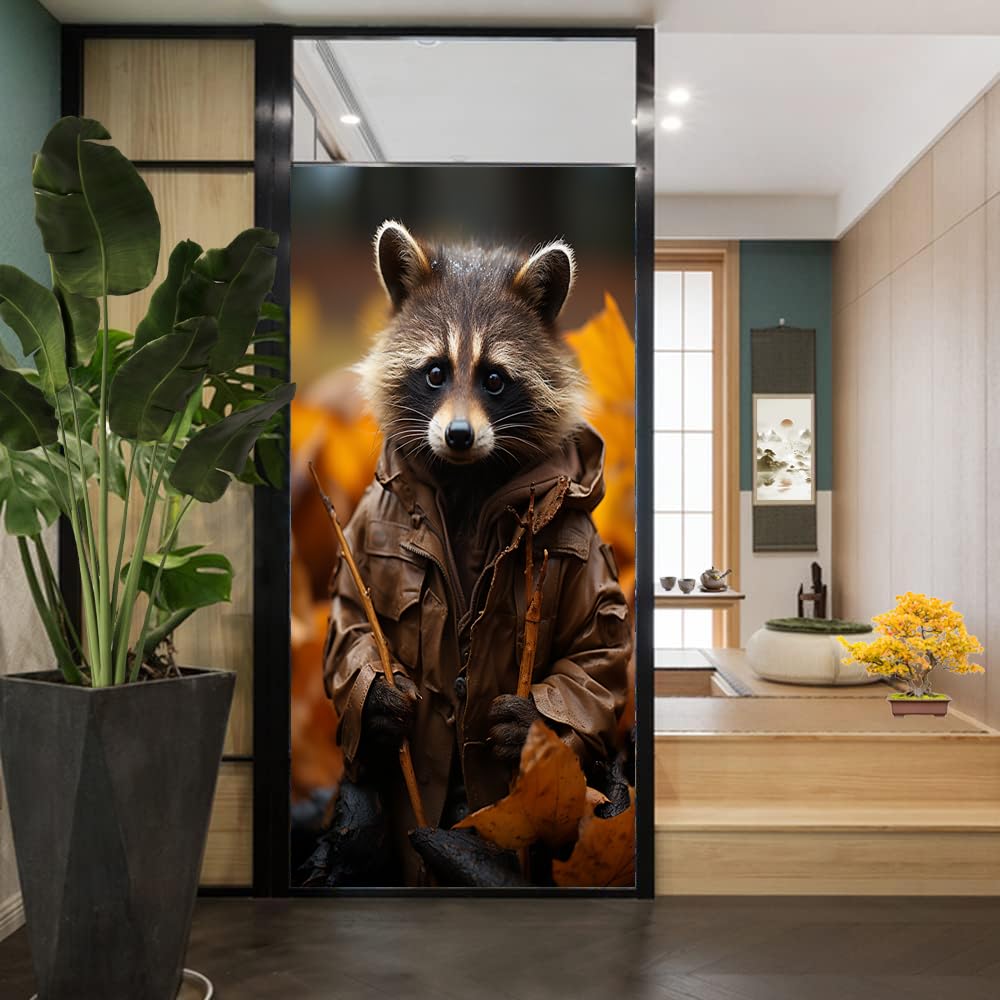 Amazon.com: SOPIYRIO Modern Cartoon Raccoon Window Privacy Film